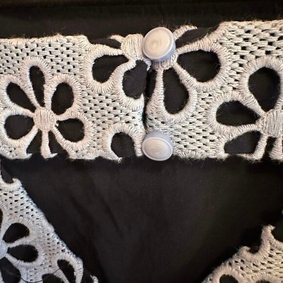 Anthropologie Maeve Daisy Cutout Eyelit Blue Tank Top Y2K 0 - Picture 5 of 10